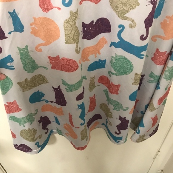 Cowcow multi color cat print scoop neck dress 2XL - Picture 9 of 10